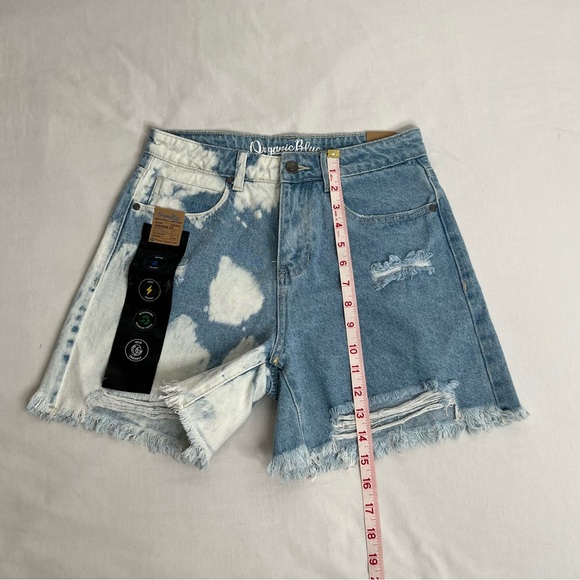Organic Blue Jean Shorts Women’s Size 5 Cut Off Distressed Pockets Denim Cotton - Picture 7 of 10
